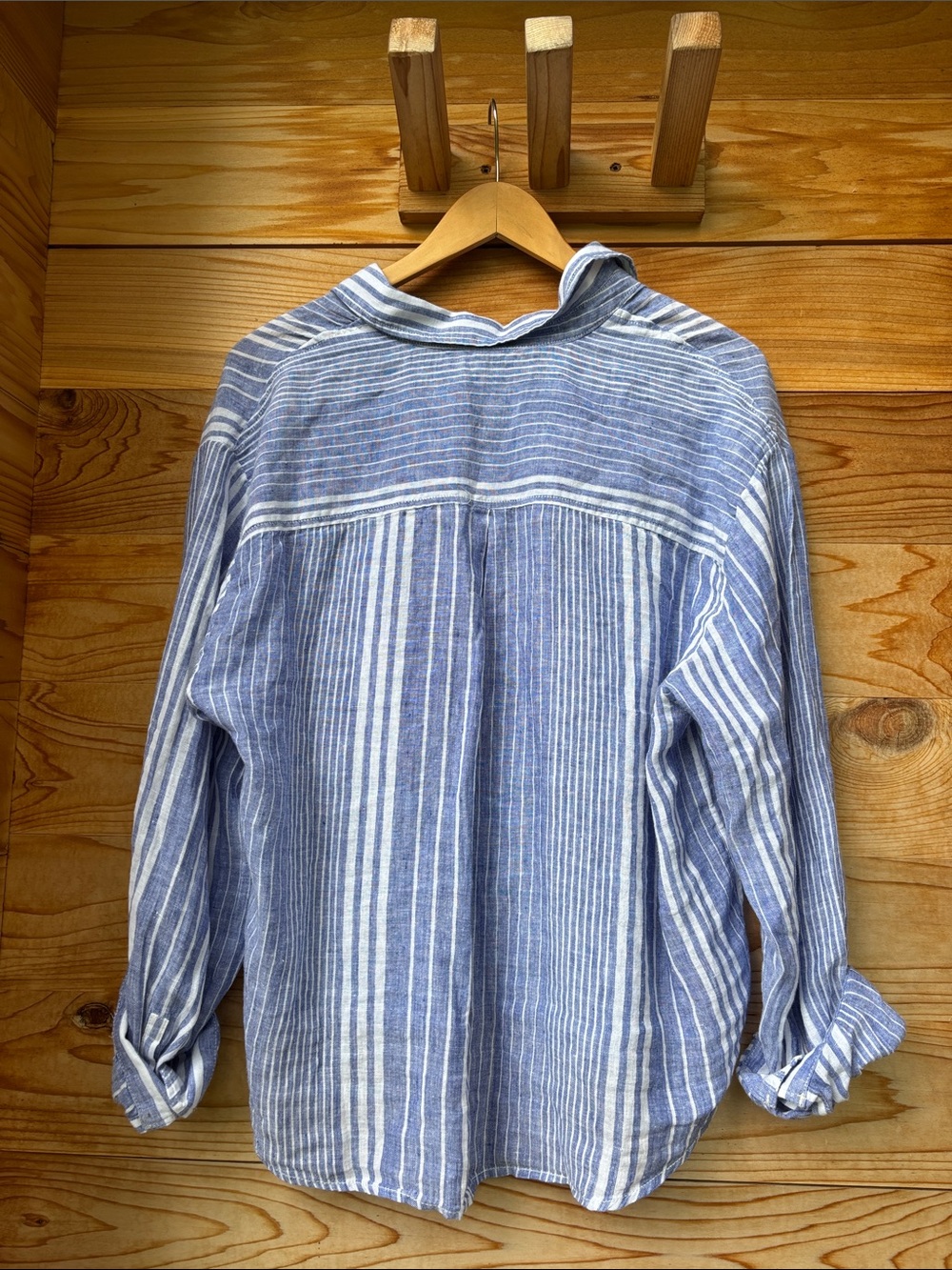 NWT Anthropologie Maeve Shrunken Bennet 100% Linen Button Down Shirt Medium - Picture 6 of 6